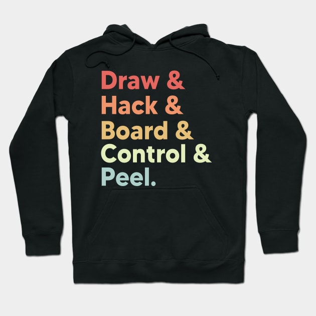 Curling meme draw hack board control peel retro curling Hoodie by UNXart